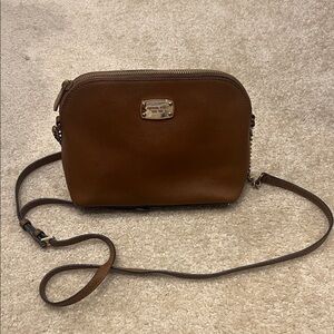 Michael Kors Cognac Brown Saffiano Leather Crossbody